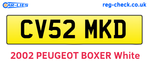 CV52MKD are the vehicle registration plates.