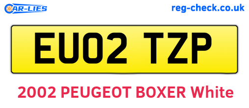 EU02TZP are the vehicle registration plates.