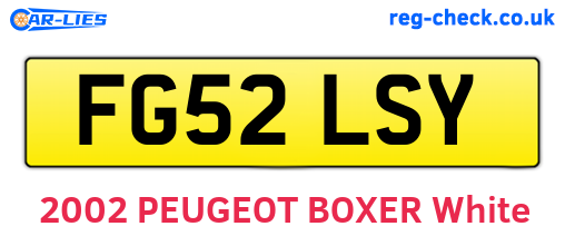 FG52LSY are the vehicle registration plates.