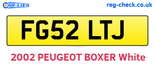 FG52LTJ are the vehicle registration plates.