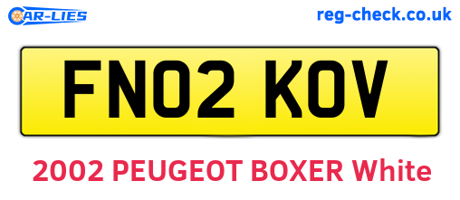 FN02KOV are the vehicle registration plates.