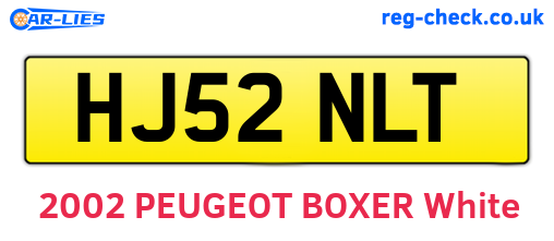 HJ52NLT are the vehicle registration plates.