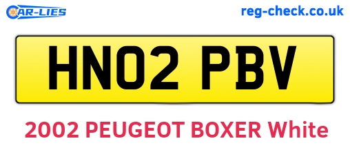 HN02PBV are the vehicle registration plates.