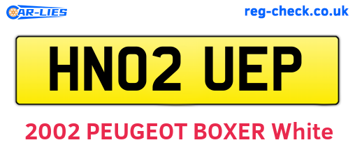 HN02UEP are the vehicle registration plates.