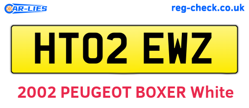 HT02EWZ are the vehicle registration plates.
