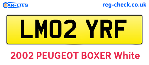 LM02YRF are the vehicle registration plates.