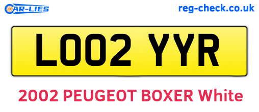LO02YYR are the vehicle registration plates.
