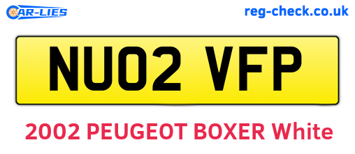 NU02VFP are the vehicle registration plates.