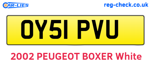 OY51PVU are the vehicle registration plates.