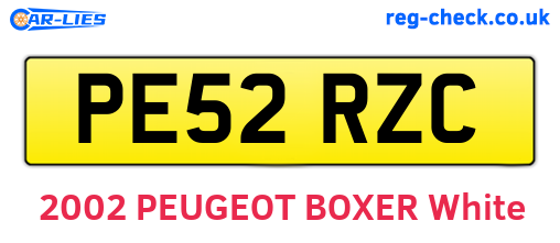 PE52RZC are the vehicle registration plates.
