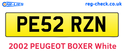 PE52RZN are the vehicle registration plates.
