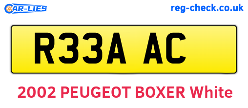 R33AAC are the vehicle registration plates.