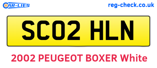 SC02HLN are the vehicle registration plates.