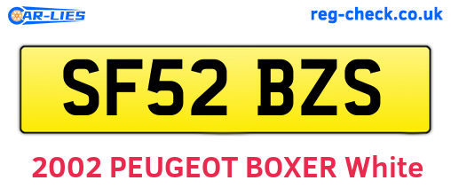 SF52BZS are the vehicle registration plates.