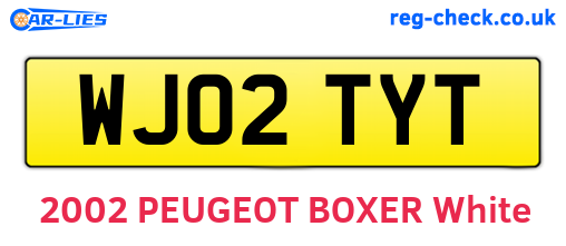 WJ02TYT are the vehicle registration plates.