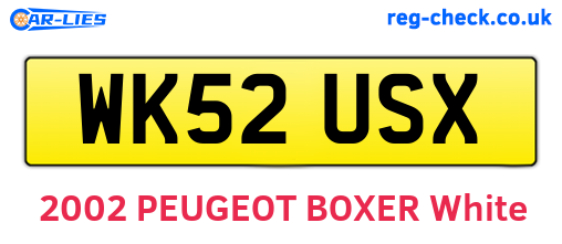 WK52USX are the vehicle registration plates.
