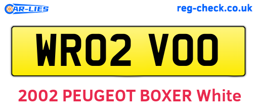 WR02VOO are the vehicle registration plates.