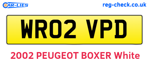 WR02VPD are the vehicle registration plates.