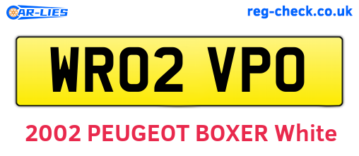 WR02VPO are the vehicle registration plates.