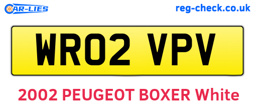 WR02VPV are the vehicle registration plates.