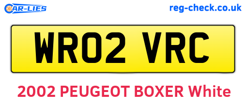 WR02VRC are the vehicle registration plates.