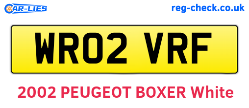 WR02VRF are the vehicle registration plates.