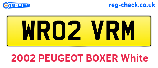 WR02VRM are the vehicle registration plates.