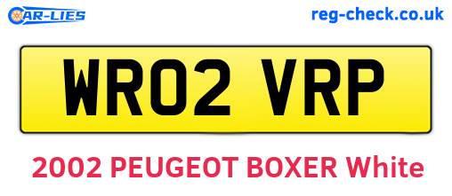 WR02VRP are the vehicle registration plates.