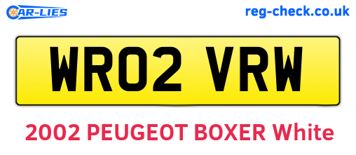 WR02VRW are the vehicle registration plates.