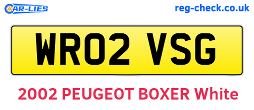 WR02VSG are the vehicle registration plates.