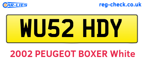 WU52HDY are the vehicle registration plates.