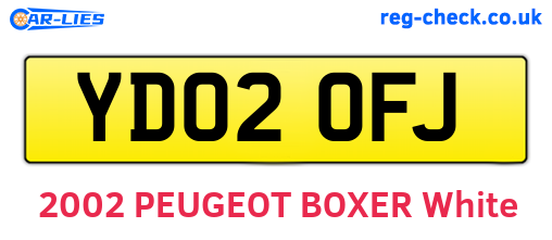 YD02OFJ are the vehicle registration plates.