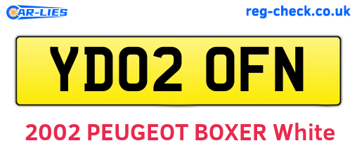 YD02OFN are the vehicle registration plates.