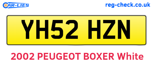 YH52HZN are the vehicle registration plates.