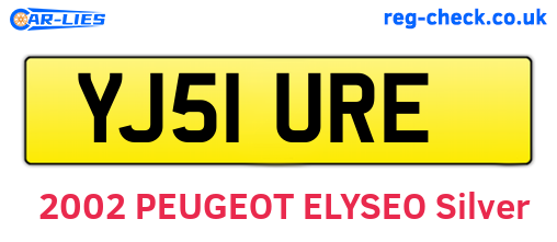 YJ51URE are the vehicle registration plates.