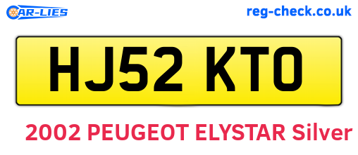 HJ52KTO are the vehicle registration plates.