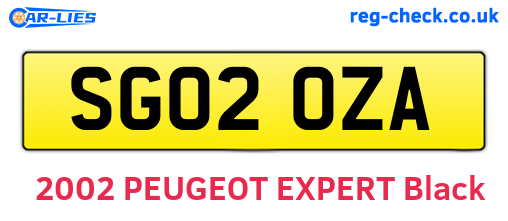 SG02OZA are the vehicle registration plates.
