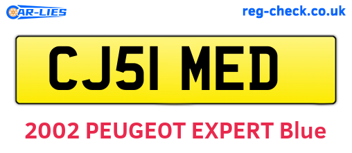 CJ51MED are the vehicle registration plates.