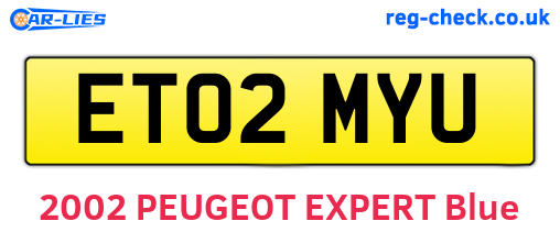 ET02MYU are the vehicle registration plates.