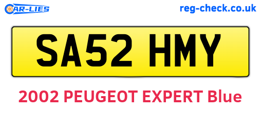 SA52HMY are the vehicle registration plates.