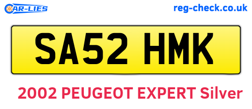 SA52HMK are the vehicle registration plates.