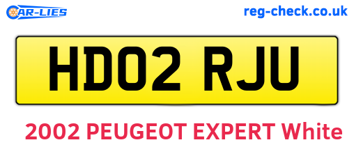 HD02RJU are the vehicle registration plates.