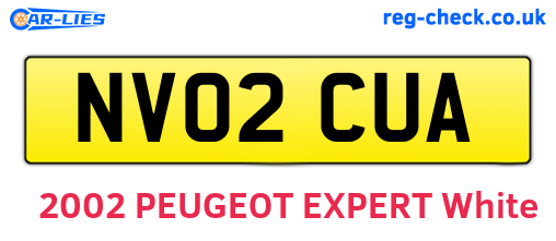 NV02CUA are the vehicle registration plates.