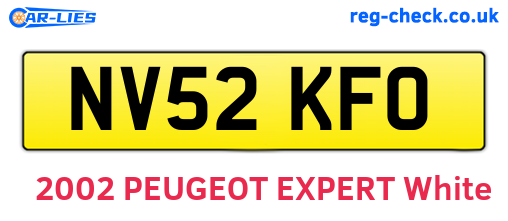 NV52KFO are the vehicle registration plates.