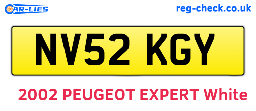 NV52KGY are the vehicle registration plates.