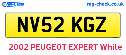 NV52KGZ are the vehicle registration plates.