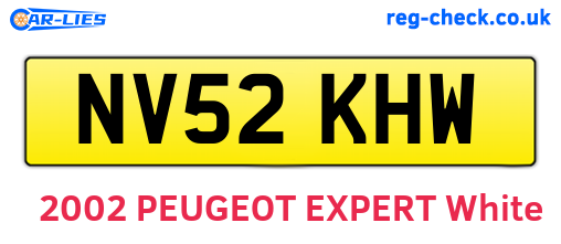 NV52KHW are the vehicle registration plates.