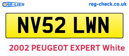 NV52LWN are the vehicle registration plates.