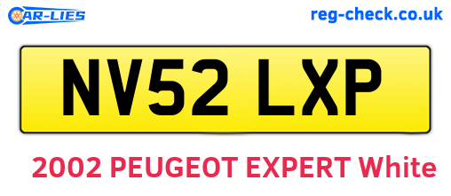 NV52LXP are the vehicle registration plates.
