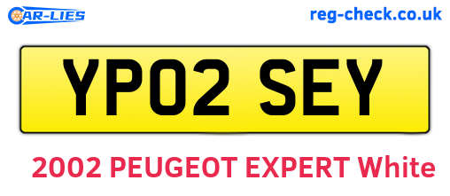 YP02SEY are the vehicle registration plates.